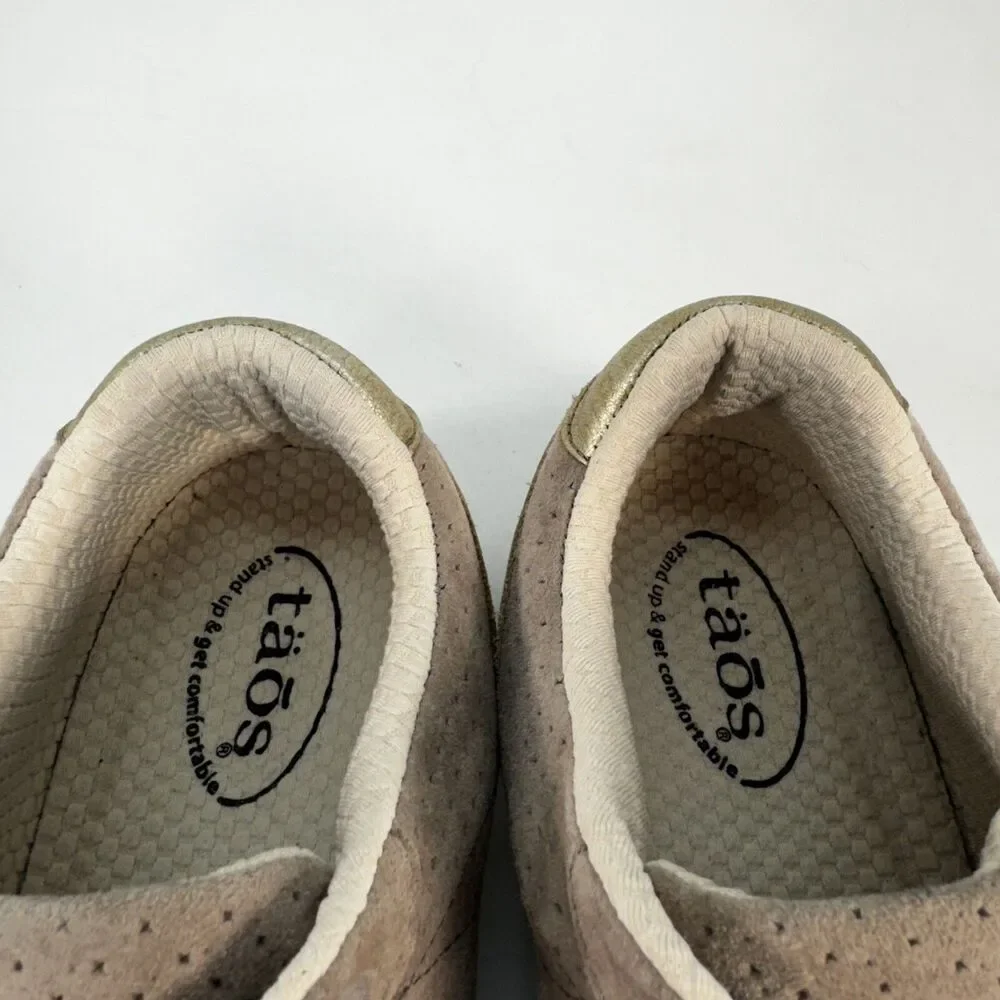 Taos Womens Lifestyle Tan Suede Comfort Cushioned Sneaker Shoes Size US 9.5